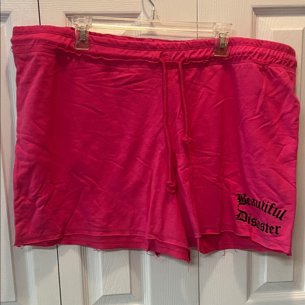 Beautiful Disaster Women's Hot Pink Athletic Shorts with Drawstring Waist